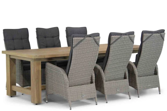 Garden Collections Lincoln/Fourmile 260 cm dining tuinset 7-delig - Grijs-antraciet