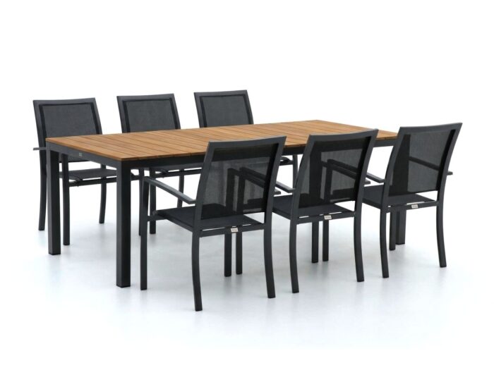 Bellagio tuinmeubelen + 10% kassakorting | Bellagio Anzio/Fidenza 220cm dining tuinset 7-delig stapelbaar