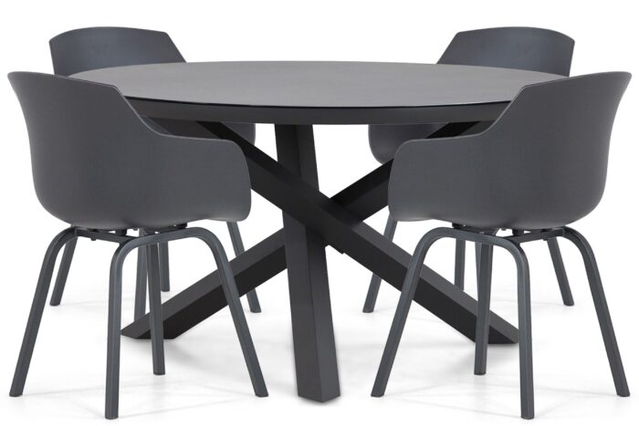 Lifestyle Garden Furniture Salina/Livorno 125 cm dining tuinset 5-delig – Grijs-antraciet