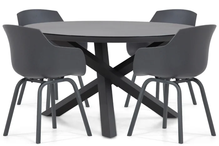 Lifestyle Garden Furniture Salina/Livorno 125 cm dining tuinset 5-delig - Grijs-antraciet