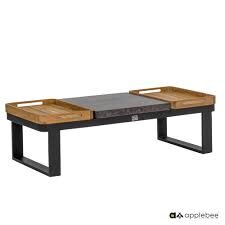 Applebee Mura Koffietafel 140x60x42 cm – bruin;grijs;zwart