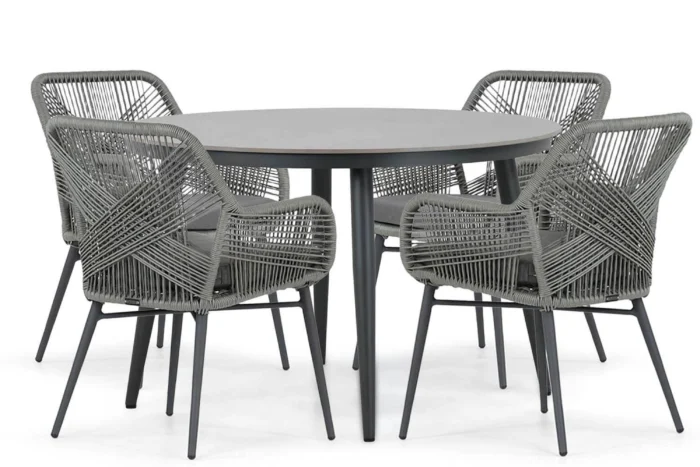 Lifestyle Garden Furniture Advance/Vienna 120 cm dining tuinset 5-delig - Grijs-antraciet