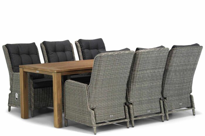 Garden Collections Kingston/Bristol 220 cm dining tuinset 7-delig – Grijs-antraciet