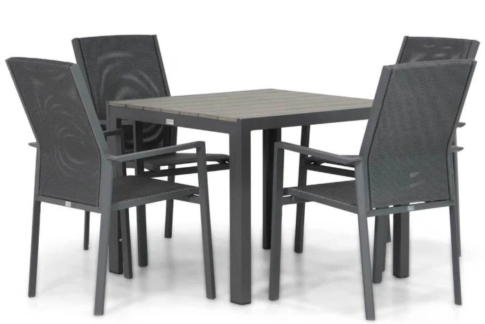 Presto Ricadi/Young 92 cm dining tuinset 5-delig - Grijs-antraciet