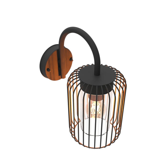 Calex outdoor wall light wire zwart Rome