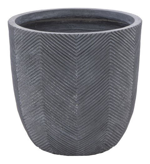 Mcollections Iowa Egg Pot Graphite D39H38 Bloempot – grijs