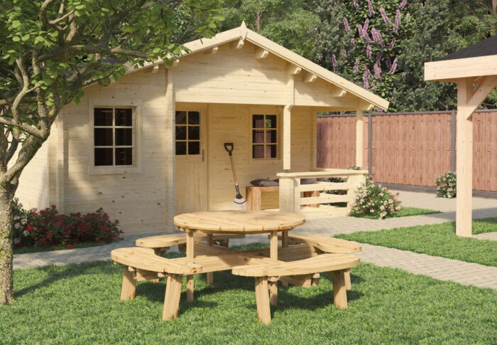 Tuindeco Picknicktafel rond – hout