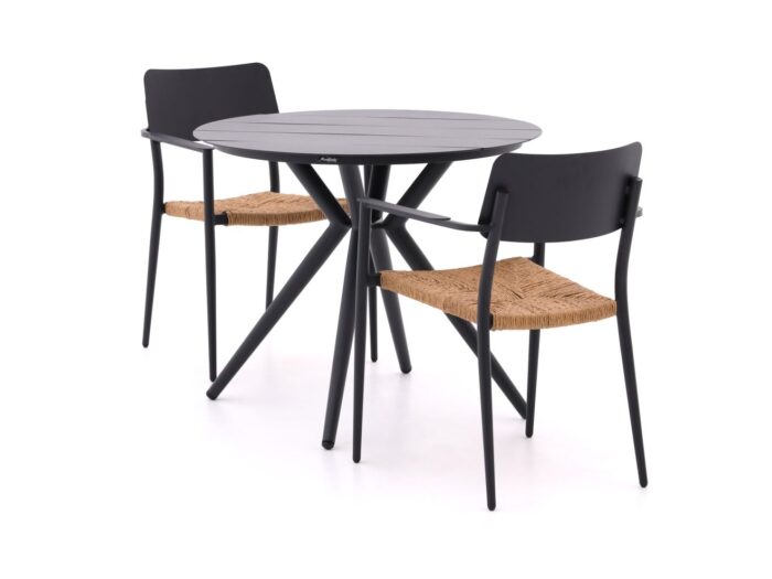 Bellagio tuinmeubelen Bellagio Cino/Sora ø90cm dining tuinset 3-delig stapelbaar Laagste prijsgarantie! – Grijs