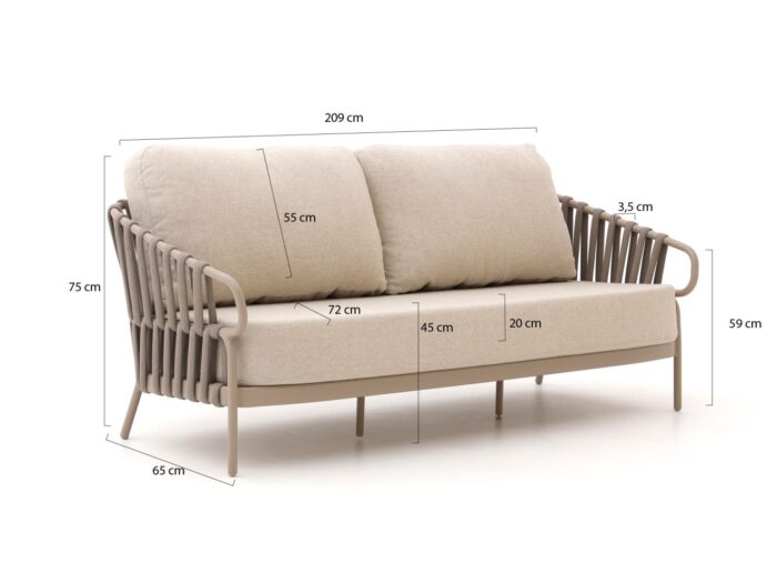 Tierra Outdoor Nuri lounge tuinbank 3-zits 209cm – Taupe