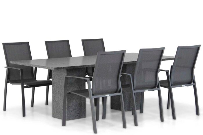 Lifestyle Garden Furniture Ultimate/Graniet 220 cm dining tuinset 7-delig – Grijs-antraciet