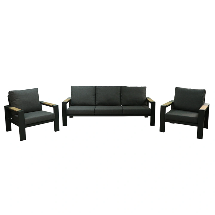 Buitengewoon de boet Benton Loungset 3 dlg. Antraciet – grijs