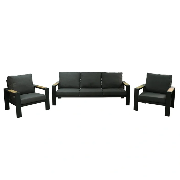 Buitengewoon de boet Benton Loungset 3 dlg. Antraciet - grijs