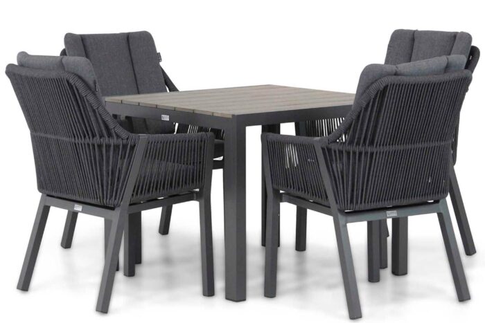 Lifestyle Garden Furniture Verona/Young 92 cm dining tuinset 5-delig – Grijs-antraciet