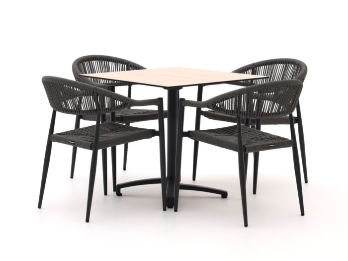 Manifesto Furniture Manifesto Belpasso/Canzo 80cm dining tuinset 5-delig stapelbaar inklapbaar Laagste prijsgarantie! – Grijs