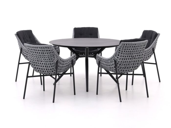 Manifesto Furniture Manifesto Novara/Sora ø 127cm dining tuinset 6-delig Laagste prijsgarantie! – Grijs