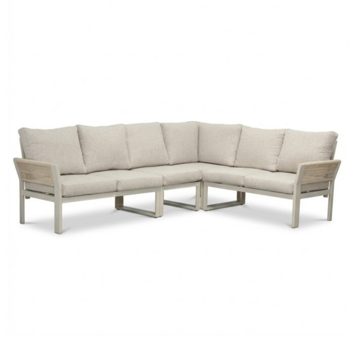 LUX outdoor living Venezia hoek loungeset 6 personen | aluminium + touw | beige | 4-delig 267x207cm