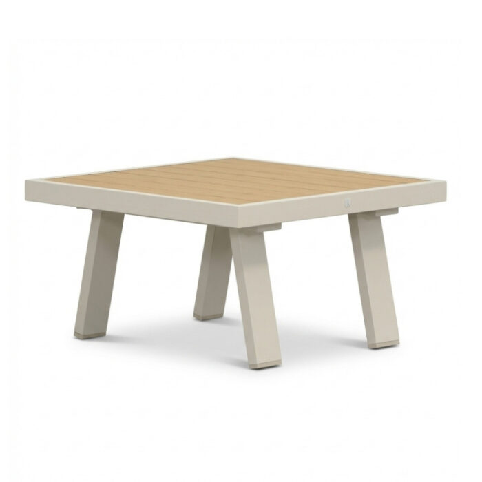 LUX outdoor living Lola loungetafel vierkant | aluminium + polywood | beige | 71x71cm