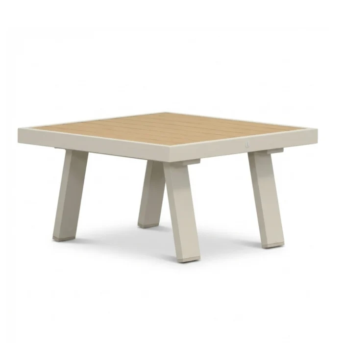 LUX outdoor living Lola loungetafel vierkant | aluminium + polywood | beige | 71x71cm