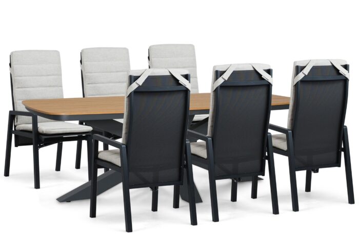 Lifestyle Garden Furniture Vivaro/Camila 220×100 cm dining tuinset 7-delig – Grijs-antraciet