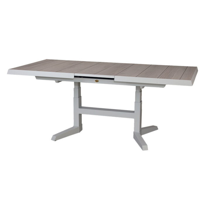 Oosterik home Blue Valley uitschuifbare & verstelbare dining tafel mist grey L 143 183 x D 88 x H 51 75 cm – grijs