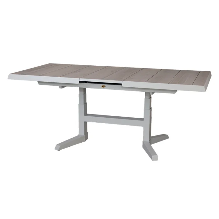 Oosterik home Blue Valley uitschuifbare & verstelbare dining tafel mist grey L 143 183 x D 88 x H 51 75 cm - grijs