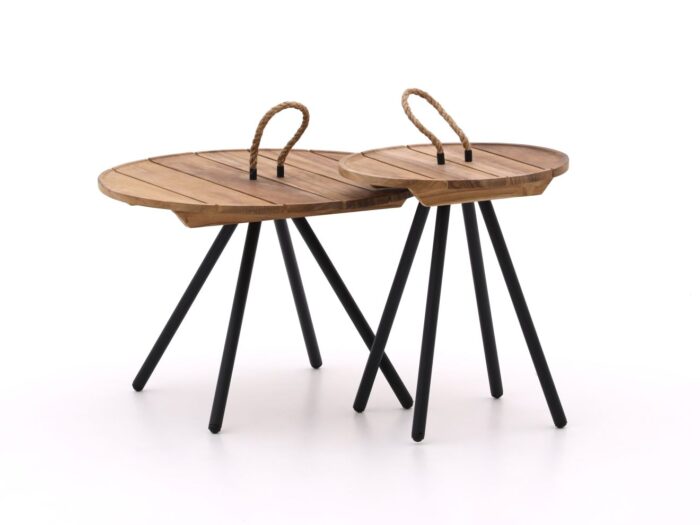 Apple Bee Elle lounge tuintafels ø60 (h:40cm)/ø40 (h:45cm) Laagste prijsgarantie! – Zwart