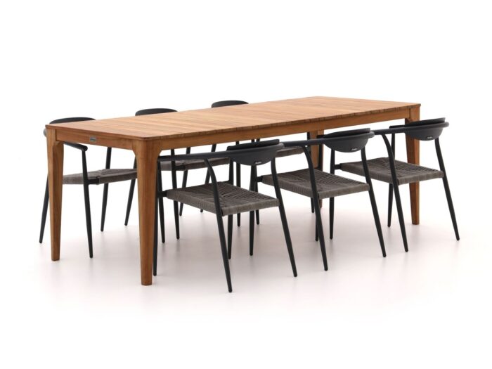 Manifesto Furniture Cavone/Bruca 220cm dining tuinset 7-delig stapelbaar – Bruin
