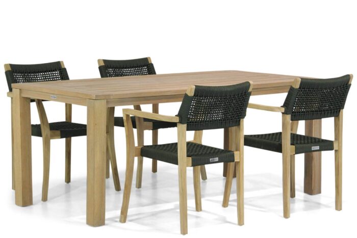 Lifestyle Garden Furniture Dallas/Brighton 200 cm dining tuinset 5-delig – Groen