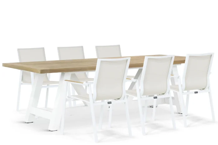 Lifestyle Garden Furniture Fiora/Florence 260 cm dining tuinset 7-delig - Wit