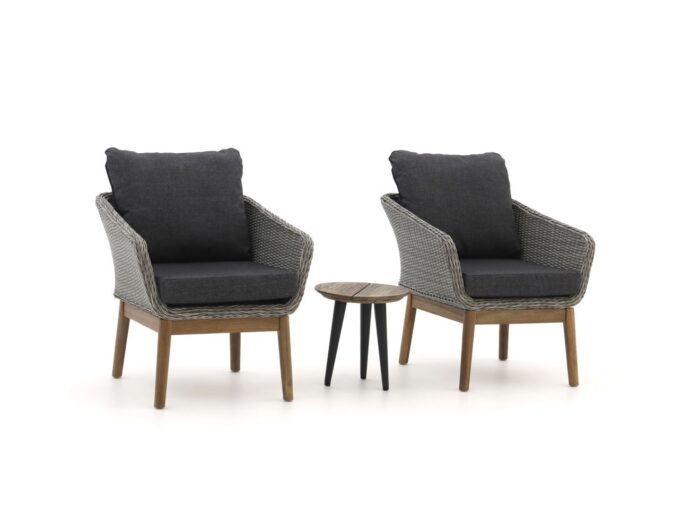 Intenso Furniture Intenso Borgetto/ROUGH-K ø40cm balkon loungeset 3-delig Laagste prijsgarantie! – Grijs