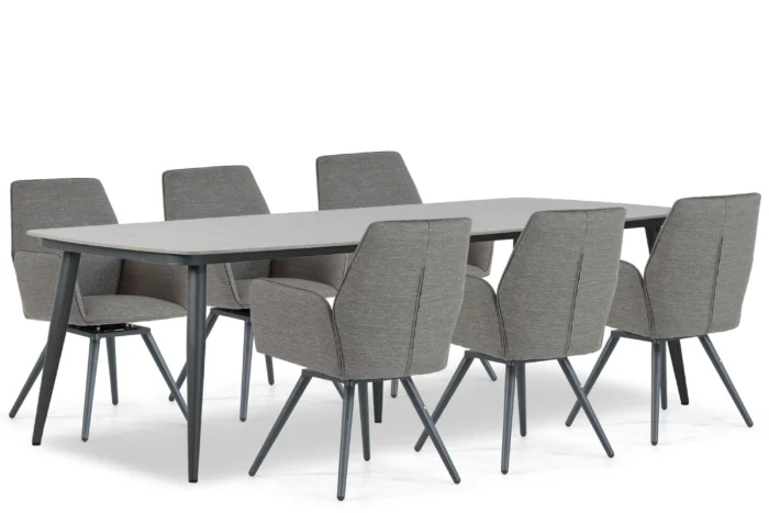 Lifestyle Garden Furniture Andorra/Vienna 240 cm dining tuinset 7-delig - Grijs-antraciet