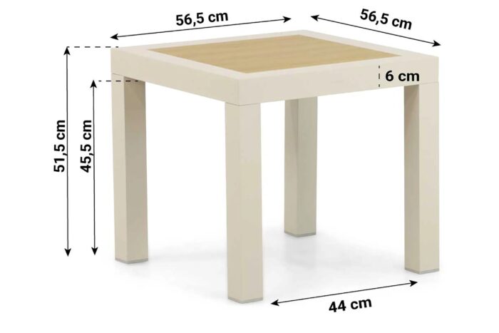 Lifestyle Garden Furniture Evora bijzettafel – Taupe-naturel-bruin