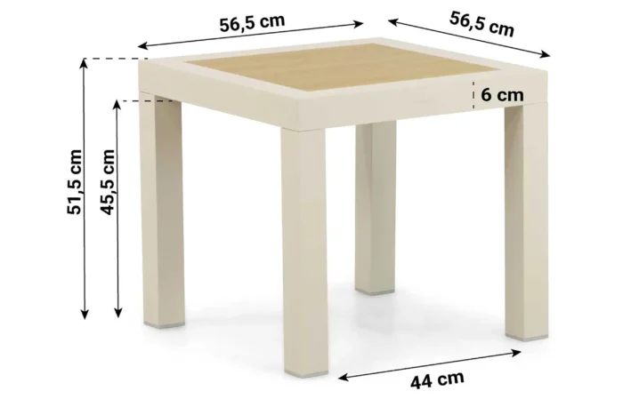 Lifestyle Garden Furniture Evora bijzettafel - Taupe-naturel-bruin