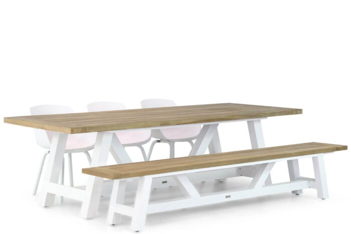 Lifestyle Garden Furniture Salina/Florence 260 cm dining tuinset 5-delig – Wit