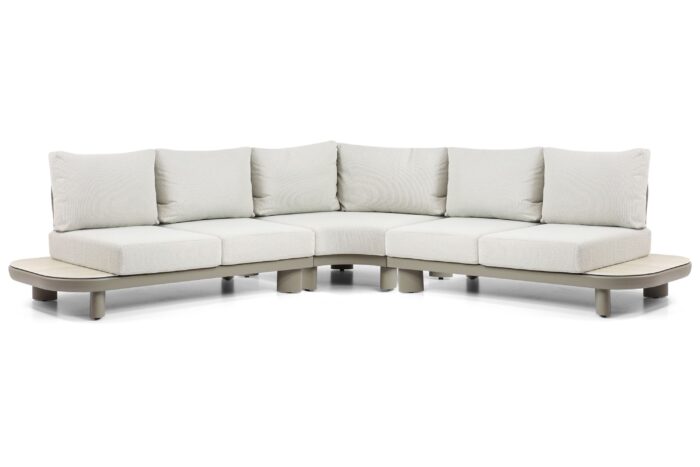 Santika Furniture Guss hoek loungeset 3-delig – Taupe-naturel-bruin
