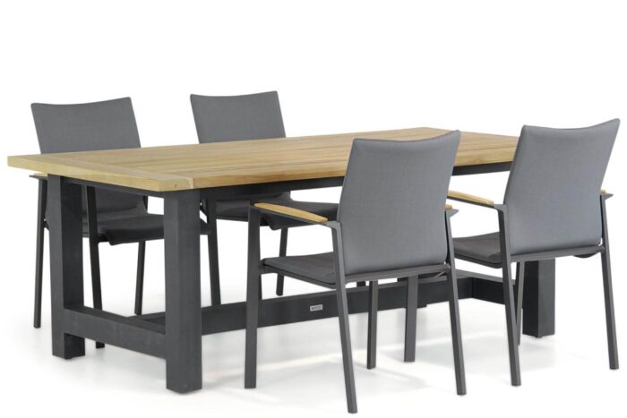 Lifestyle Garden Furniture Brandon/San Francisco 200 cm dining tuinset 5-delig – Grijs-antraciet