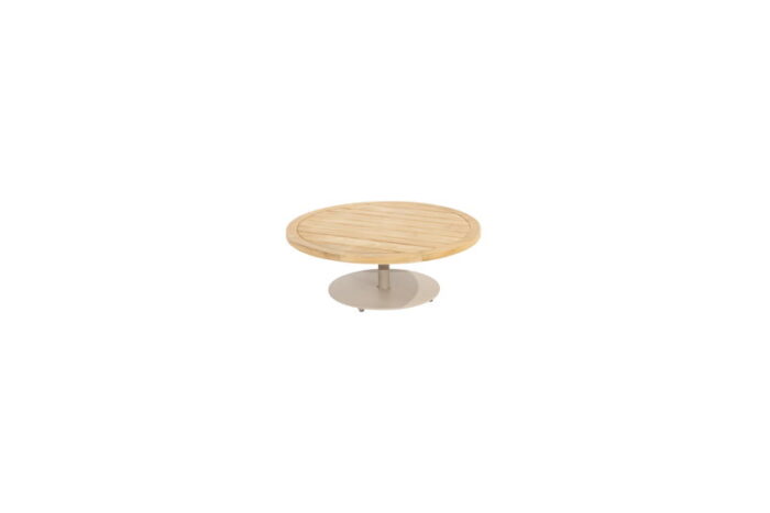 4so Volta teak salontafel centrale poot latte 80 cm dia. H30 cm – bruin