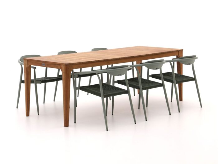 Manifesto Furniture Cavone/Bruca 220cm dining tuinset 7-delig stapelbaar – Bruin