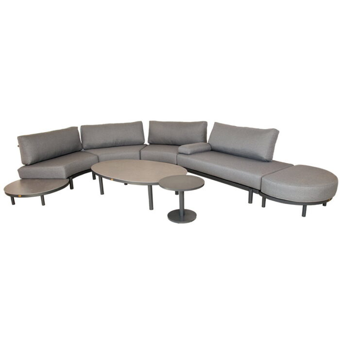 Oosterik home Lemoyne lounge set midnight grey – grijs