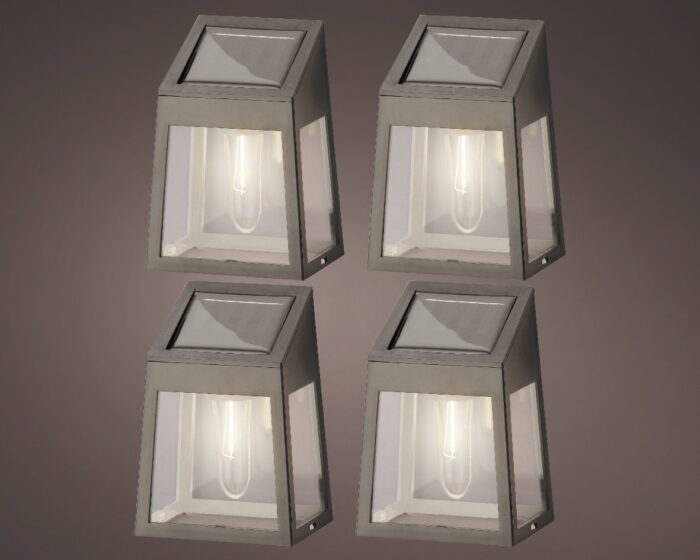 Lumineo Solar wandlamp l6b9h13cm zwrt 4st – wit;zwart