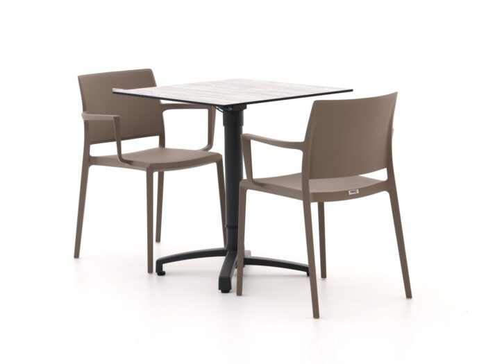 Forza Furniture Sile/Canzo 70cm dining tuinset 3-delig verstelbaar – Taupe