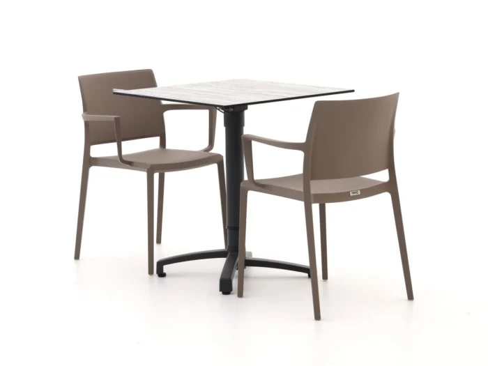 Forza Furniture Sile/Canzo 70cm dining tuinset 3-delig verstelbaar - Taupe