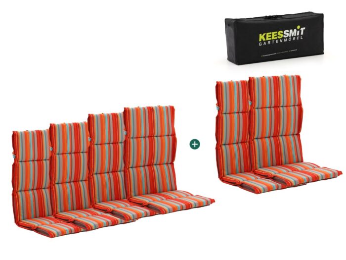 Kees Smit Collectie Madison Fiber hoog tuinkussen set van 6 Laagste prijsgarantie! – Grijs