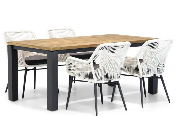 Lifestyle Garden Furniture Advance/Veneto 180 cm dining tuinset 5-delig – Wit
