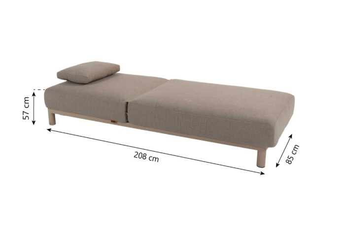 4 Seasons Outdoor Seasons Madeira sunbed with cushion and head support latte – Taupe-naturel-bruin