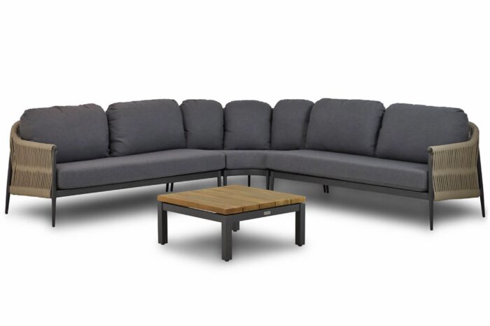 Coco Romeo/Riviera 75 cm hoek loungeset 4-delig – Grijs-antraciet