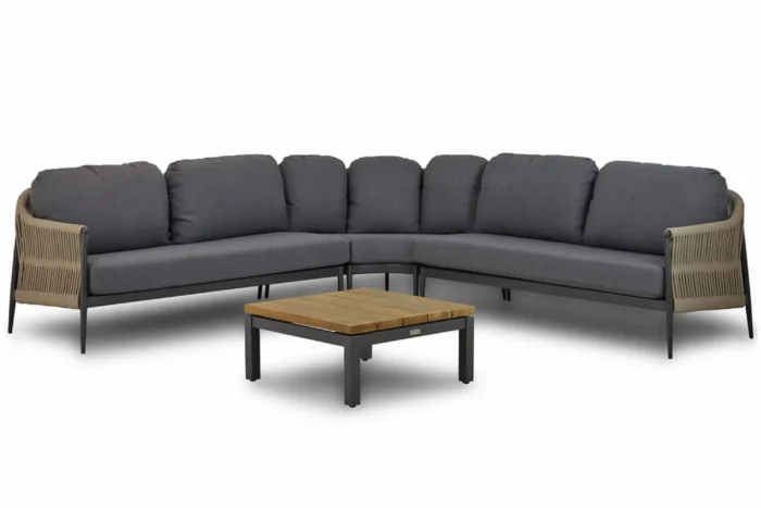 Coco Romeo/Riviera 75 cm hoek loungeset 4-delig - Grijs-antraciet