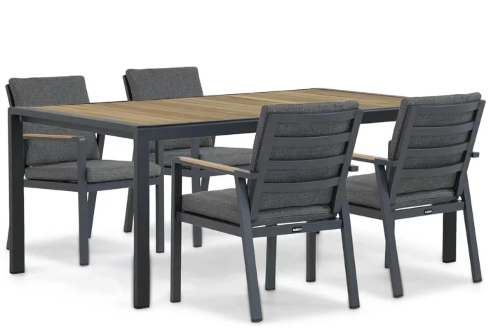 Lifestyle Garden Furniture Marseille/Valence 180 cm dining tuinset 5-delig - Grijs-antraciet