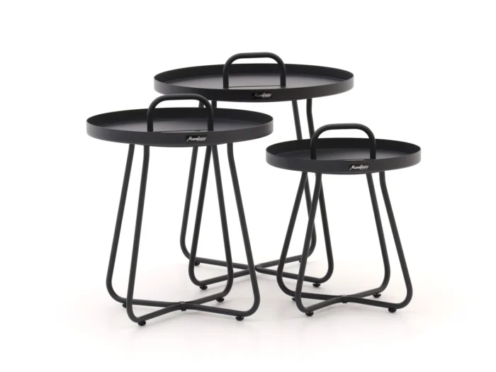 Manifesto Furniture Pito bijzet tuintafelset 3-delig - Zwart