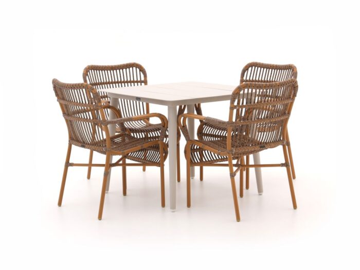 Intenso Furniture Parma/Sora 90cm dining tuinset 5-delig stapelbaar – Taupe